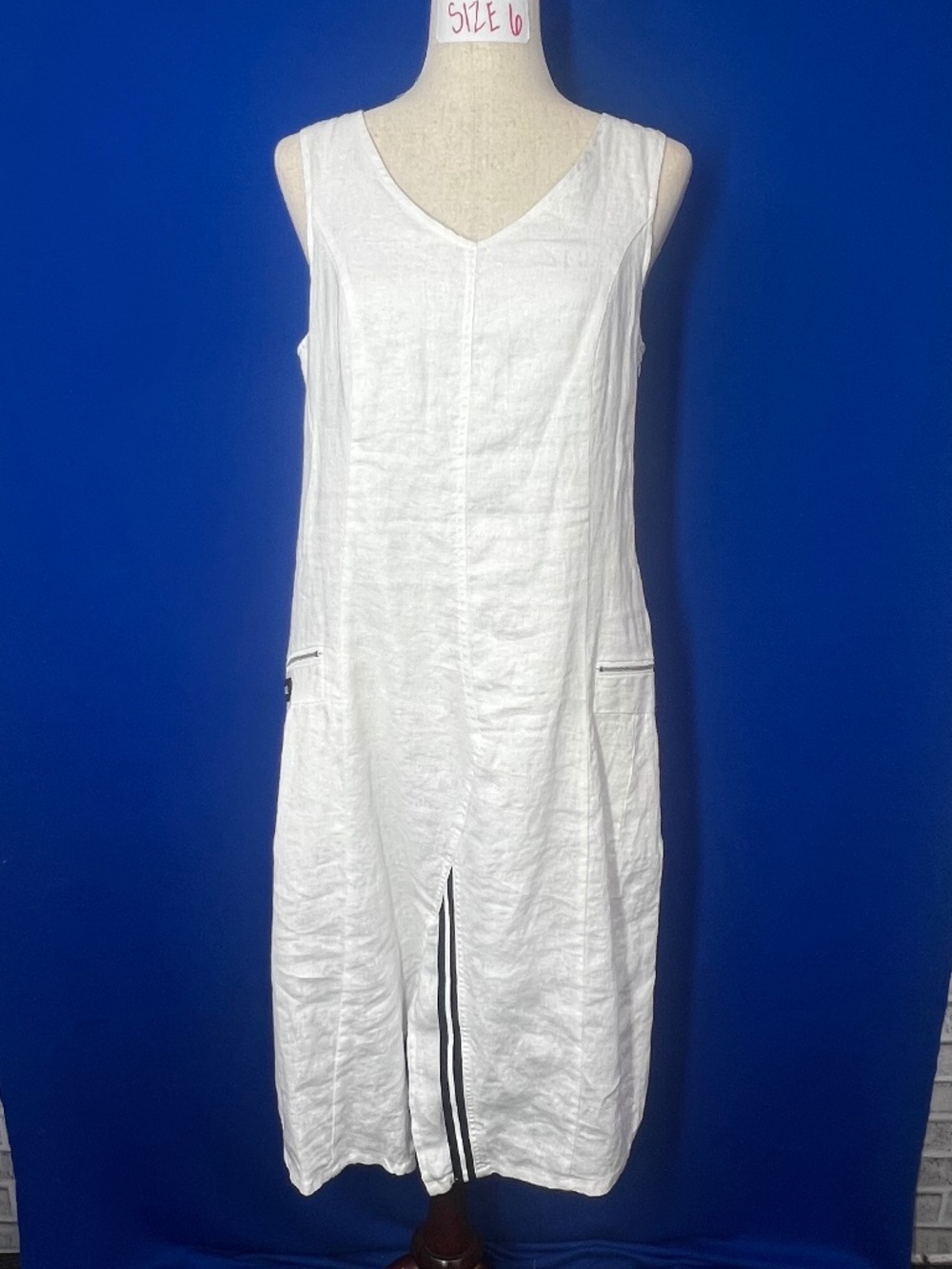 |•CARRÉ NOIR•| White Linen Dress Size Small